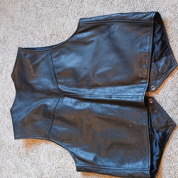 Vintage Camel Leather Biker Vest Lg - Picture 5 of 5